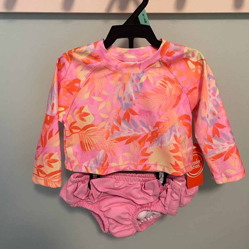 Wonder Nation Floral Two Piece Swimsuit